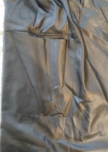 Uzun Deri Kadın Yelek Siyah - Görsel 3