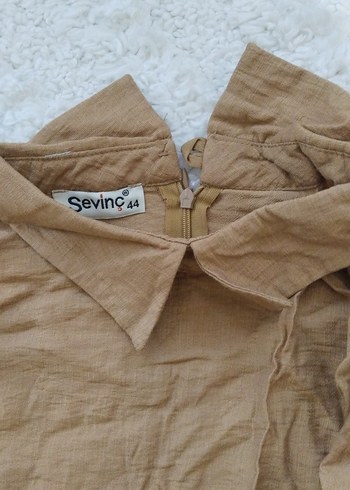 Bej Keten Salaş Kadın Tunik - Görsel 5