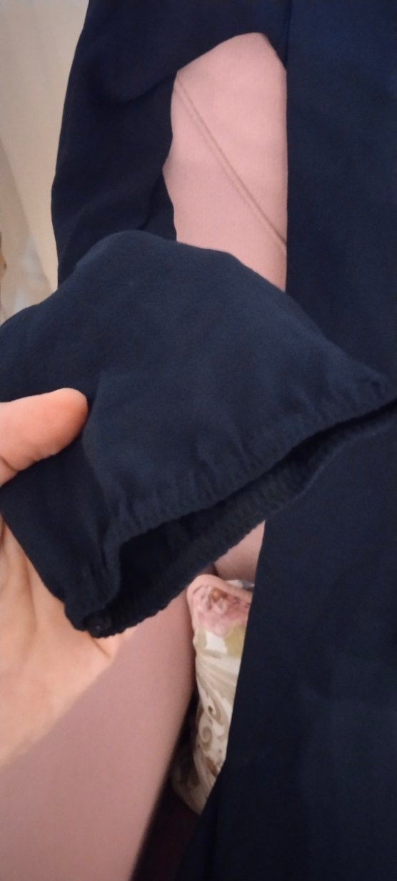 Bohem V Yaka Uzun Kollu Nakışlı Elbise - Görsel 2