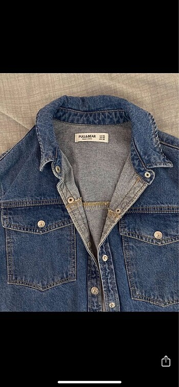 xs Beden lacivert Renk Pull&Bear kot ceket gömlek