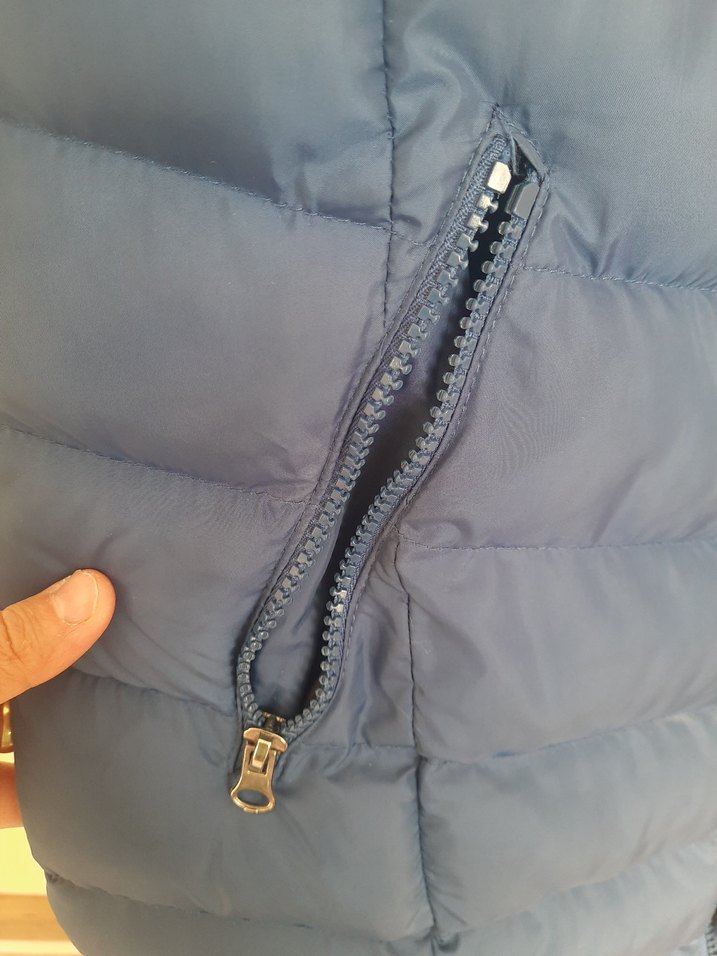 Kürklü Kapüşonlu Mavi Kadın  Şişme 
Yelek - Görsel 3