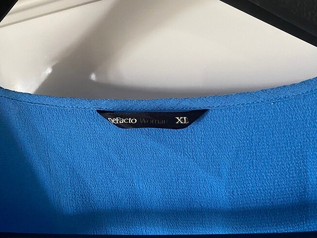 xl Beden Mavi yarım kollu bluz