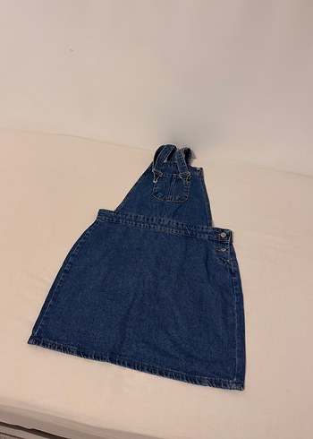 Kadın Mavi Denim Askılı Kısa Salopet - Görsel 2