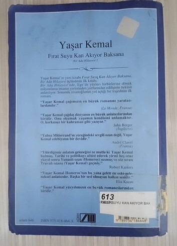  Yaşar Kemal - Fırat suyu kan akıyor baksana kitap