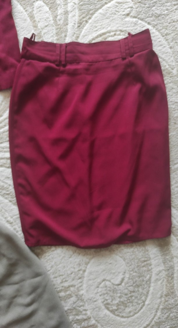 Bordo Kadın Kısa Kollu Düğmeli Ceket - Görsel 5