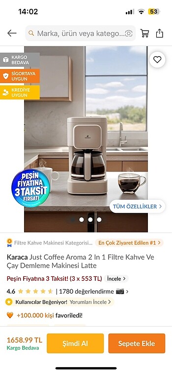 KARACA KAHVE MAKİNESİ