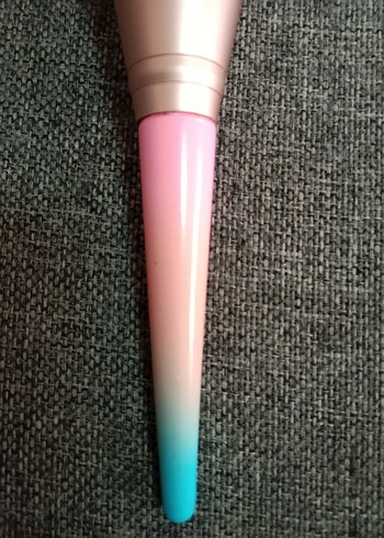 pembe -mavi pudra Makyaj Fırçası - Görsel 3