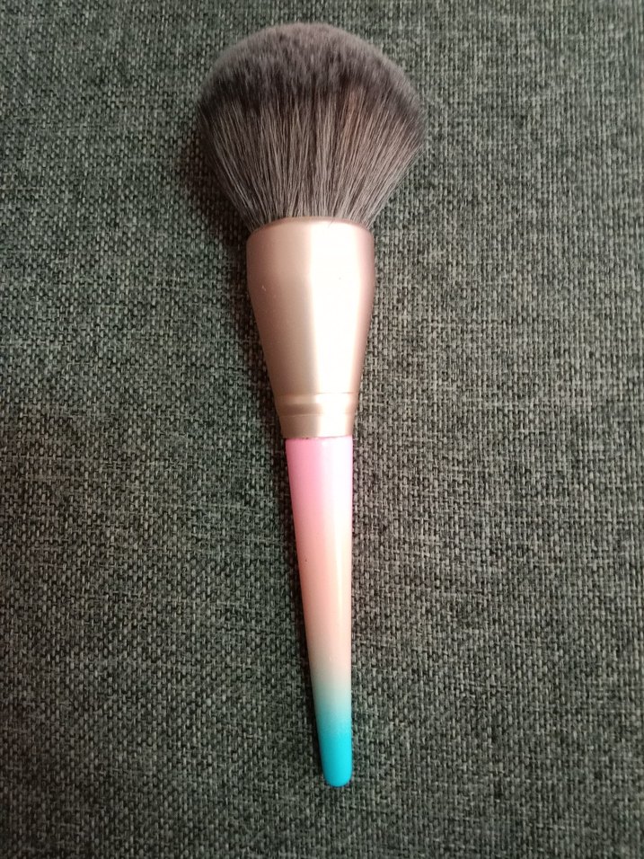 pembe -mavi pudra Makyaj Fırçası - Görsel 2