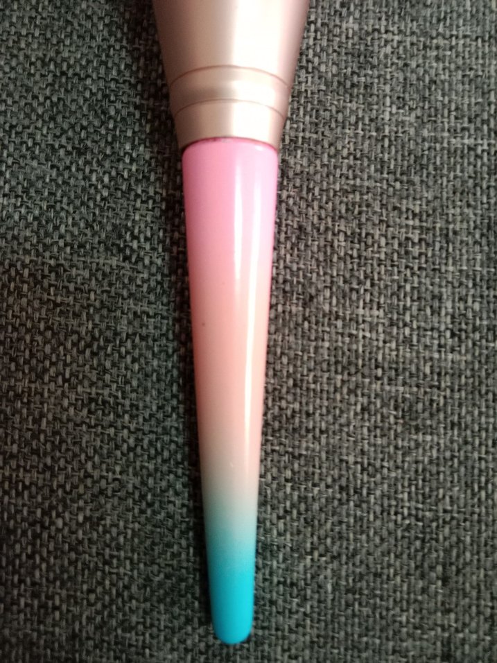 pembe -mavi pudra Makyaj Fırçası - Görsel 3