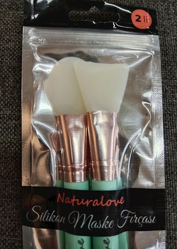 2 li Pastel Yeşil yüz maskesi fırçası - Görsel 3