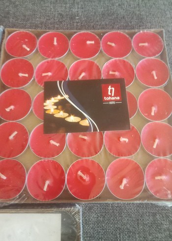 Diğer Kırmızı ve Koyu Renkli Tealight 125 li Mum Seti