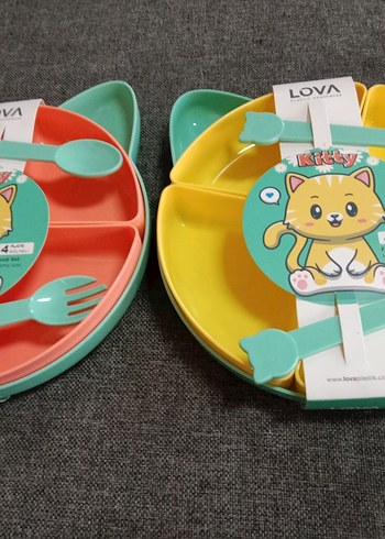 Beden Renk 2 li kedi şekilli yeni mama setleri