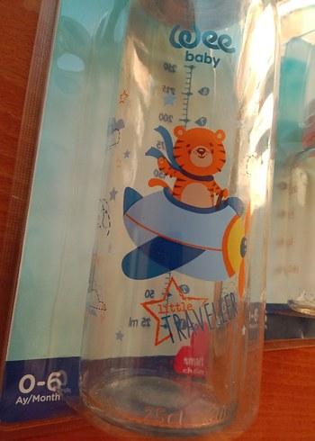 Mavi ve pembe Bebek Cam Biberon BPA İçermez - Görsel 6