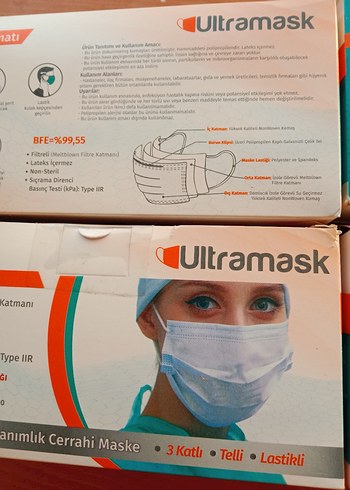 Ultramask Cerrahi Maske 50 Adet, Tek Kullanımlık - Görsel 2