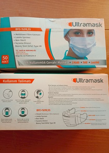 Ultramask Cerrahi Maske 50 Adet, Tek Kullanımlık - Görsel 6