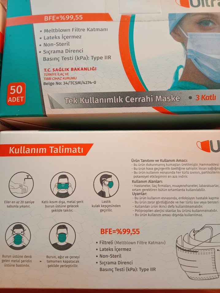 Ultramask Cerrahi Maske 50 Adet, Tek Kullanımlık - Görsel 5