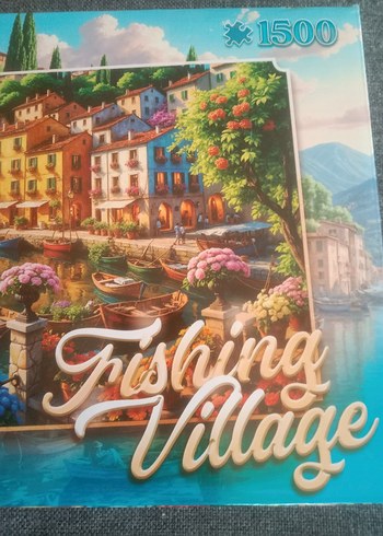 Beden Renkli 1500 Parça Balıkçı Köyü Puzzle