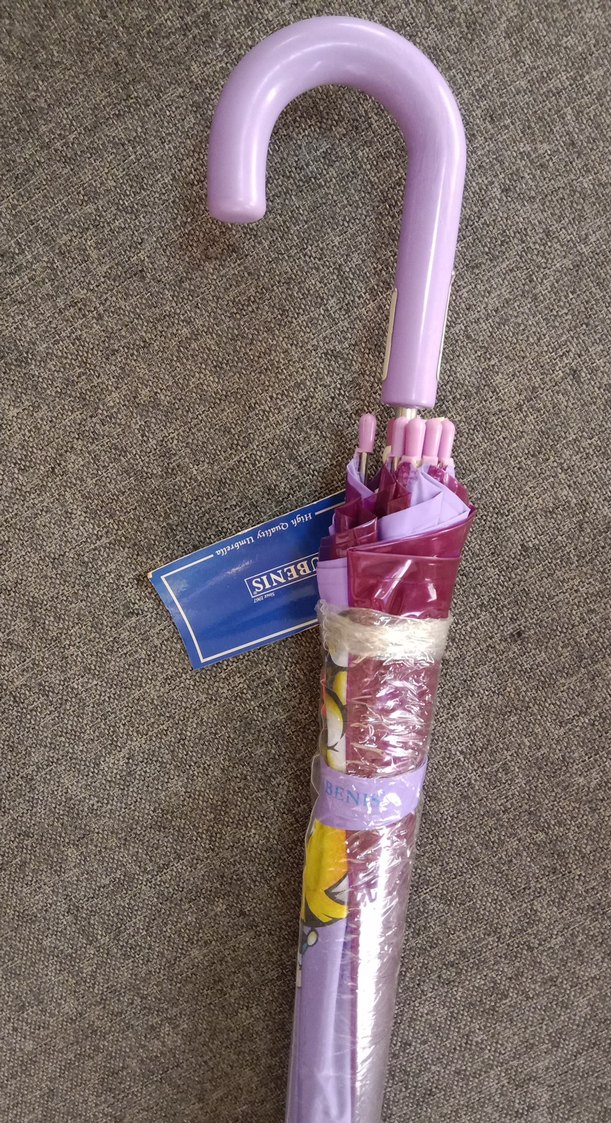 yeni Mor Püsküllü Pastel çocuk Şemsiye - Görsel 3