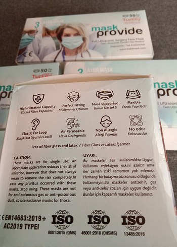 3 Katmanlı Ultrasonik Cerrahi Yüz Maskesi 50'li - Görsel 8