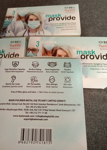 3 Katmanlı Ultrasonik Cerrahi Yüz Maskesi 50'li - Görsel 10