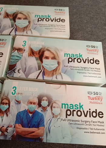 3 Katmanlı Ultrasonik Cerrahi Yüz Maskesi 50'li - Görsel 5
