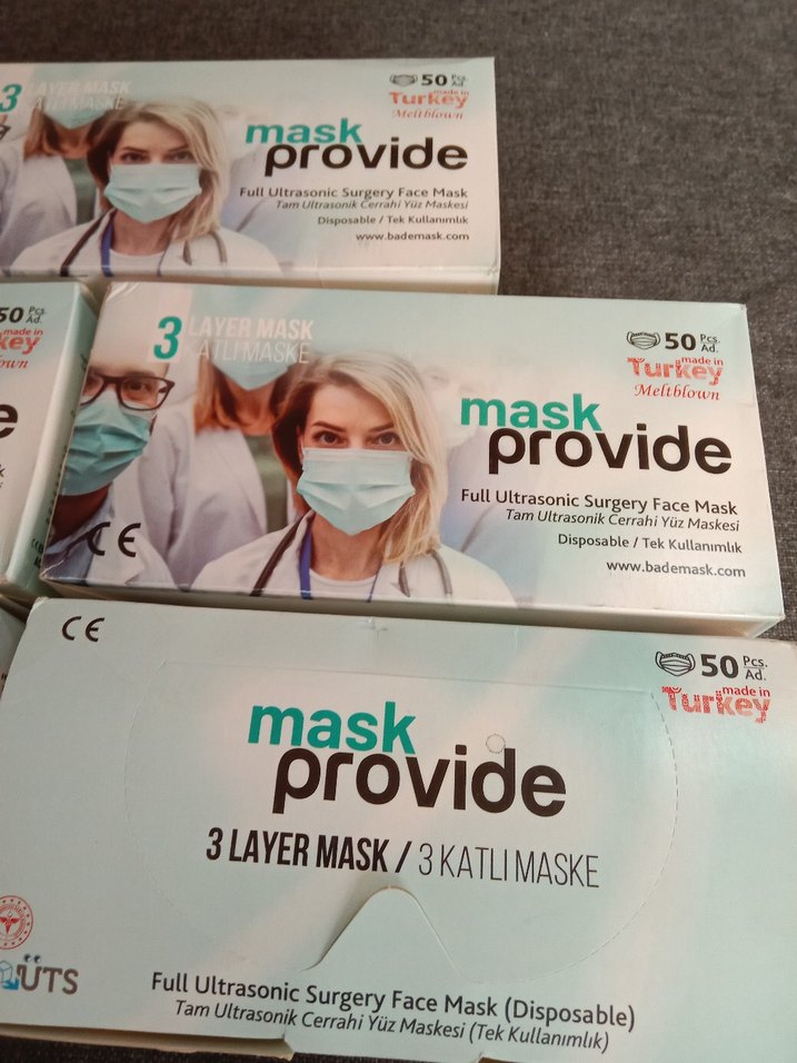 3 Katmanlı Ultrasonik Cerrahi Yüz Maskesi 50'li - Görsel 4