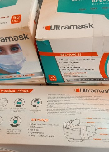 Ultramas Cerrahi Maske 50 Adet, 3 Katlı, Latekssiz 5 paket - Görsel 8