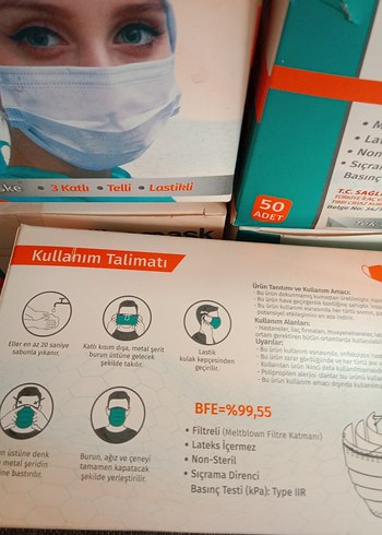 Ultramas Cerrahi Maske 50 Adet, 3 Katlı, Latekssiz 5 paket - Görsel 11
