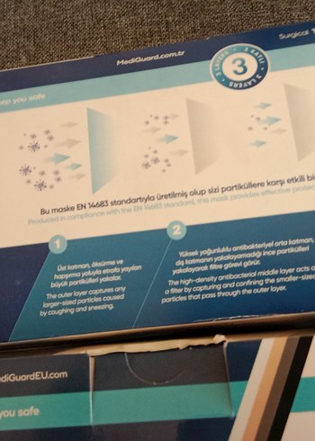 MediGuard Tek Kullanımlık Yüz Maskesi 50'li 5 PK. - Görsel 8