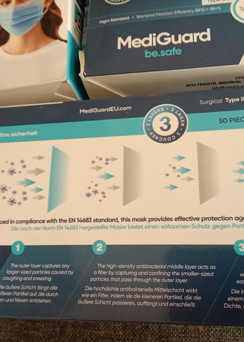 MediGuard Tek Kullanımlık Yüz Maskesi 50'li 5 PK. - Görsel 2