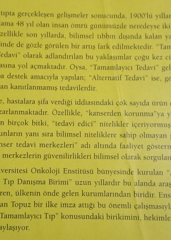  Beden Kanserde Alternatif ve Tamamlayıcı Tıp Kitabı