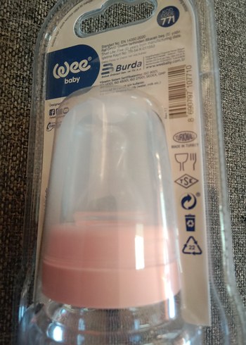 Wee baby pembe ısıya dayanıklı cam biberon - Görsel 2