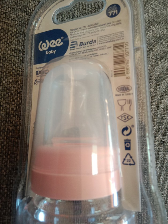 Wee baby pembe ısıya dayanıklı cam biberon - Görsel 2