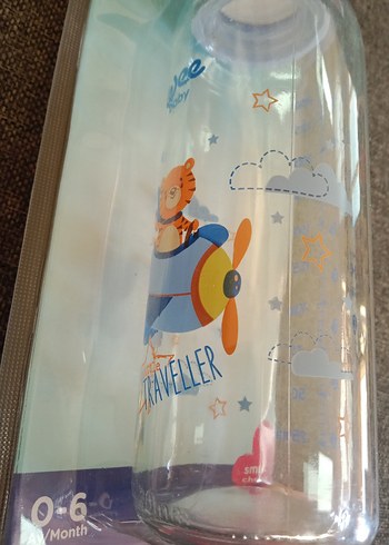 Renkli Desenli Bebek Biberonu - Mavi - Görsel 3