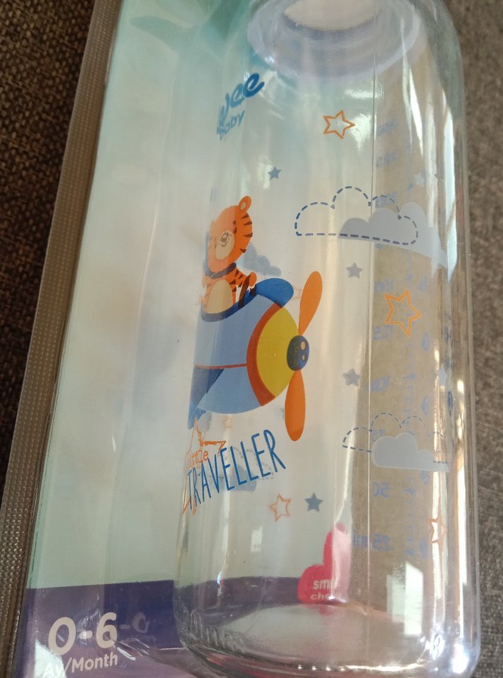 Renkli Desenli Bebek Biberonu - Mavi - Görsel 3