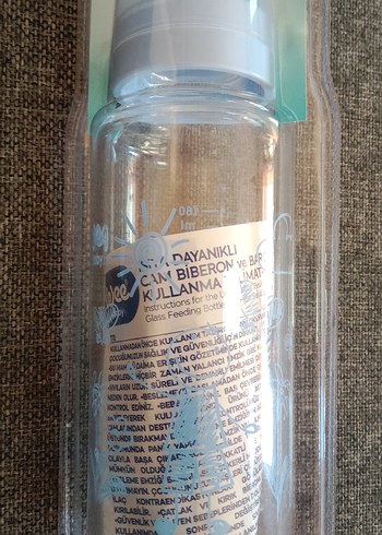 Wee baby mavi desen ısıya dayanıklı cam biberon - Görsel 4