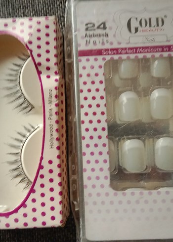 Parlak Beyaz takma tırnak ve takma Kirpik seti - Görsel 6