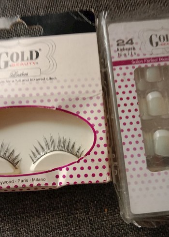 Parlak Beyaz takma tırnak ve takma Kirpik seti - Görsel 8