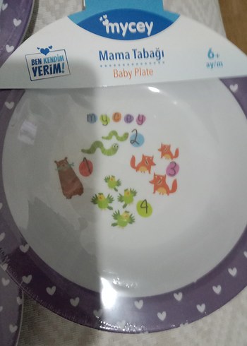 Beden Mycey Mor Desenli Bebek Mama Tabağı 3 lü