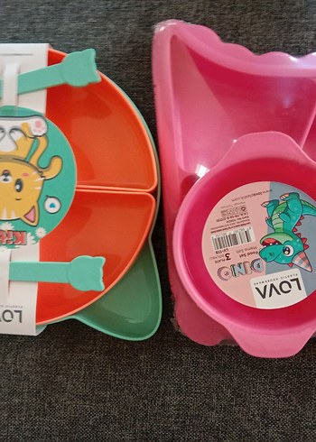 Renkli Çocuk Tabak, Çatal ve Bıçak Seti 2 paket