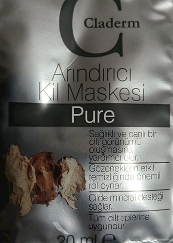 Claderm Arindirici Kil Maskesi Pure