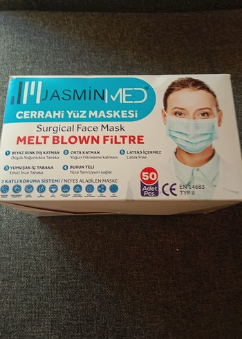 Jasmin Med Cerrahi Yüz Maskesi 50'li - Görsel 8