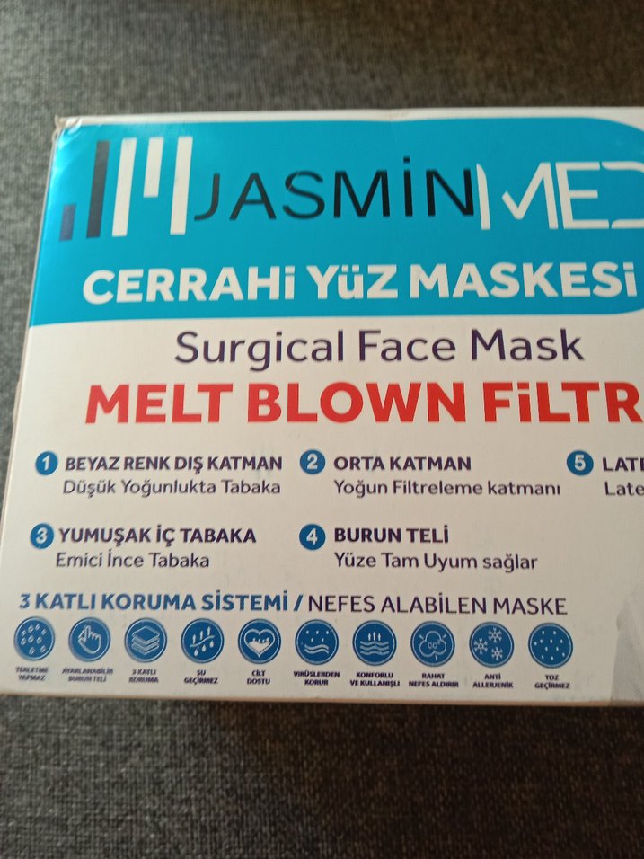 Jasmin Med Cerrahi Yüz Maskesi 50'li - Görsel 3
