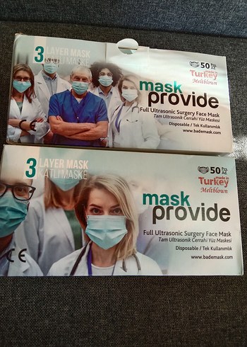 3 Katmanlı Ultrasonik Cerrahi Maske 50'li 2 paket - Görsel 5