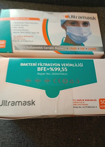 2 pk.Ultramask Tek Kullanım Cerrahi Maske 50'li - Görsel 6