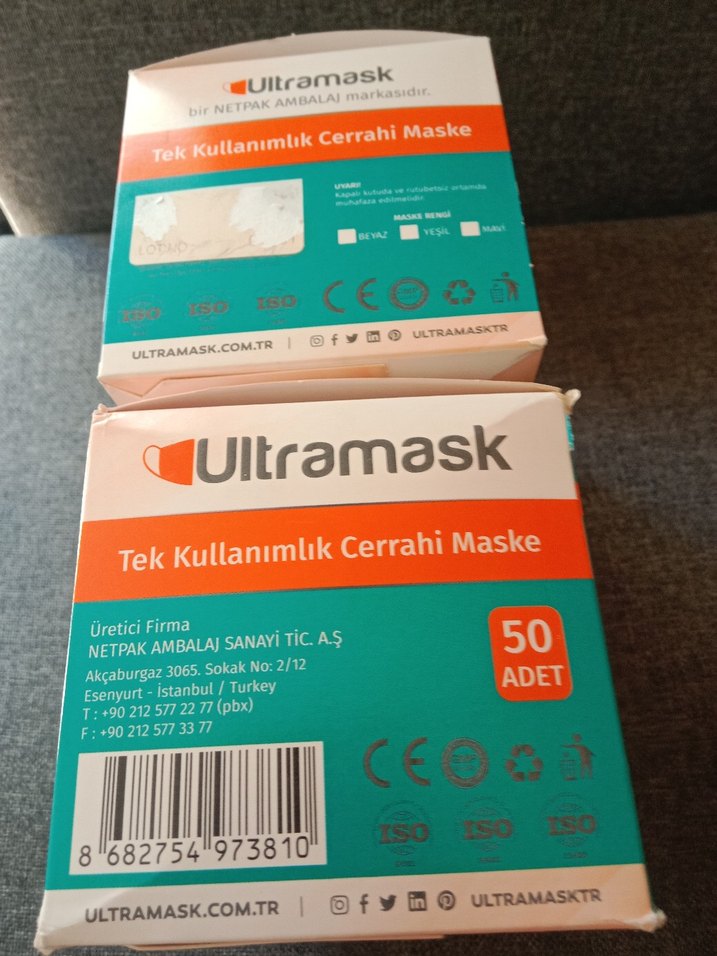 2 pk.Ultramask Tek Kullanım Cerrahi Maske 50'li - Görsel 4