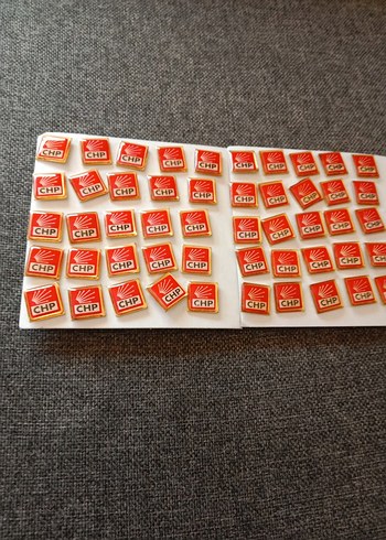 parlak Kırmızı CHP Vintage yeni 50 li rozetler - Görsel 2