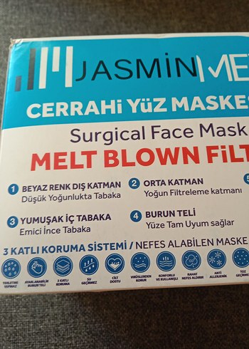 Jasmin Med Cerrahi Yüz Maskesi 50 Adet - Görsel 12