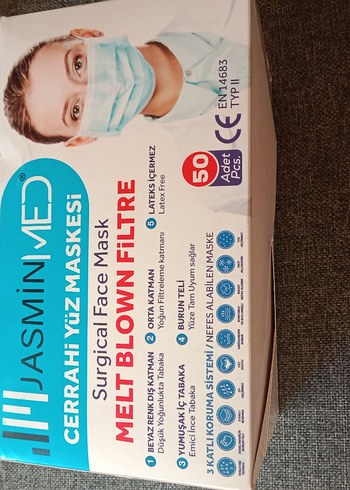 Jasmin Med Cerrahi Yüz Maskesi 50 Adet - Görsel 11