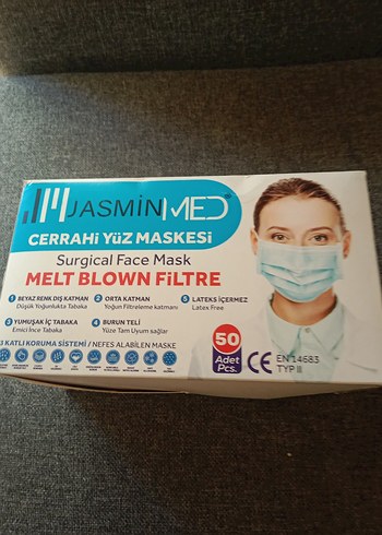Jasmin Med Cerrahi Yüz Maskesi 50 Adet - Görsel 9